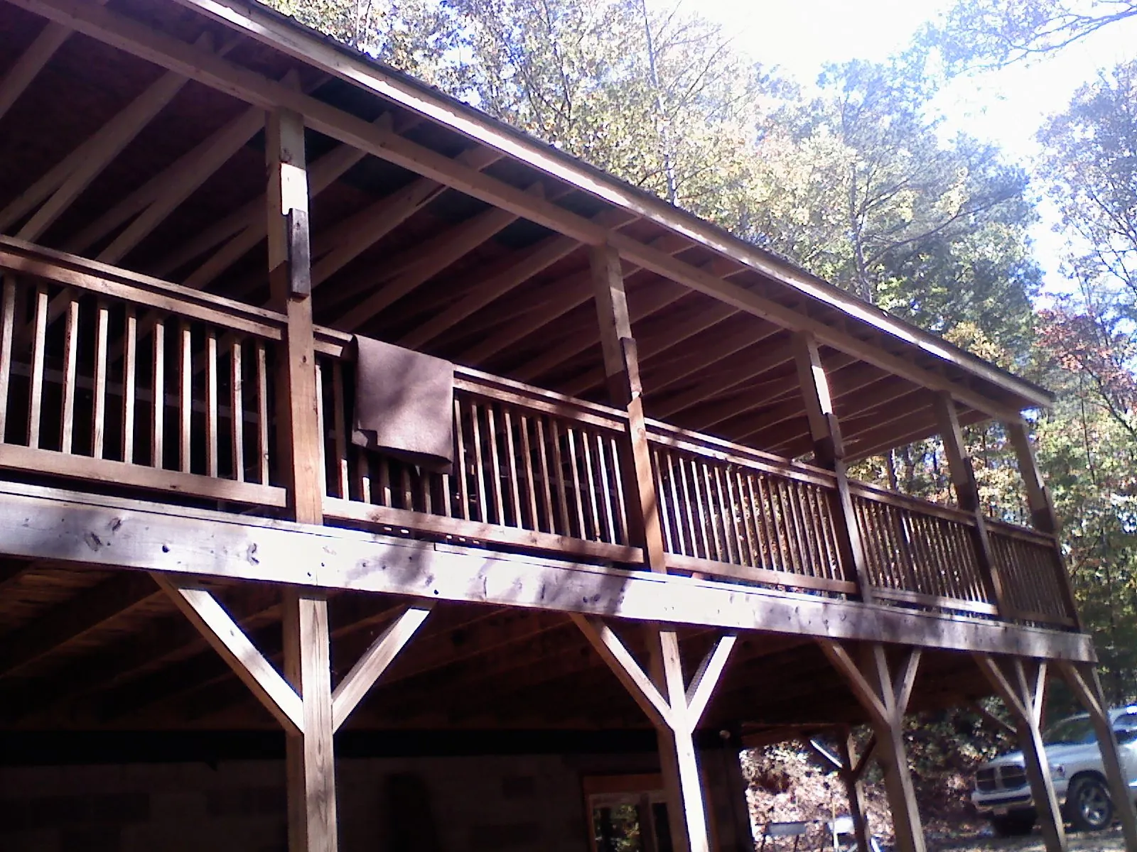 Timber framing under a new elevated porch and deck — Roof Leak Repair in Mountainside by Roofing Brothers